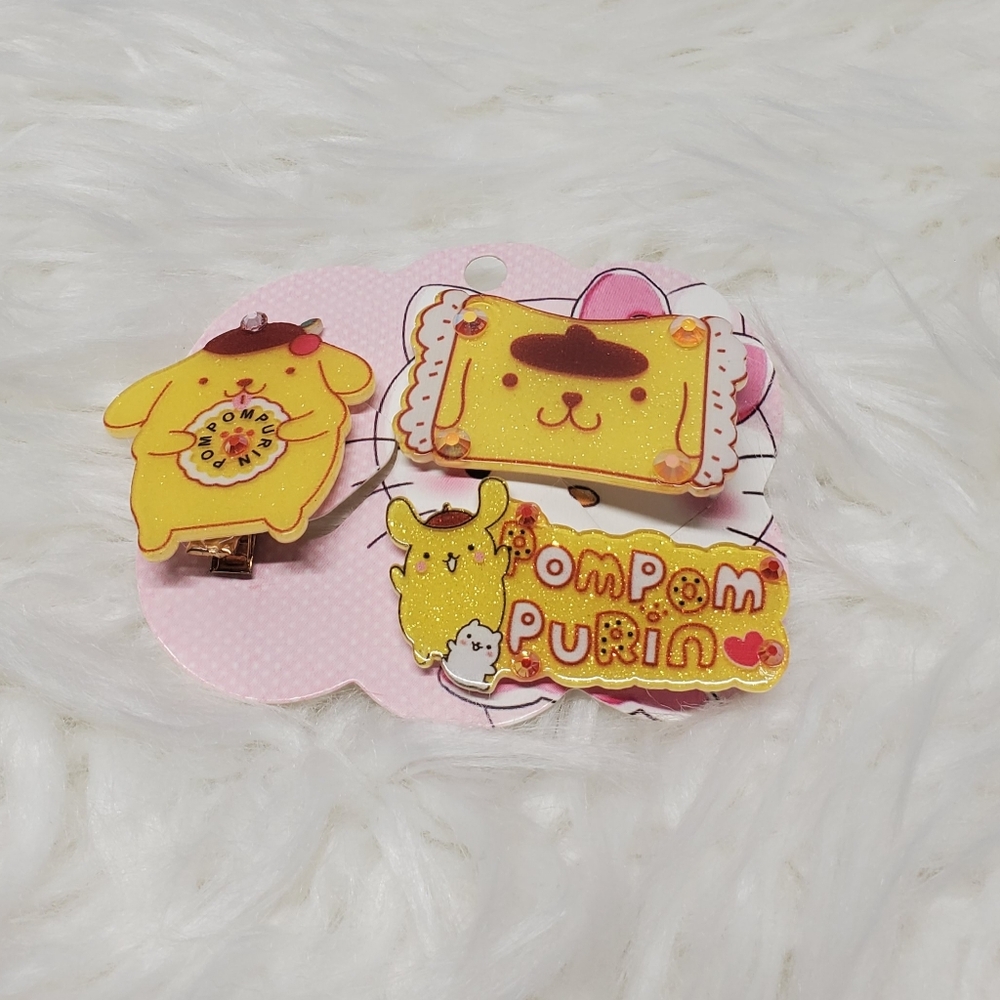 💖10 FOR 20💖Sanrio Pompompurin Yellow Hair Clips